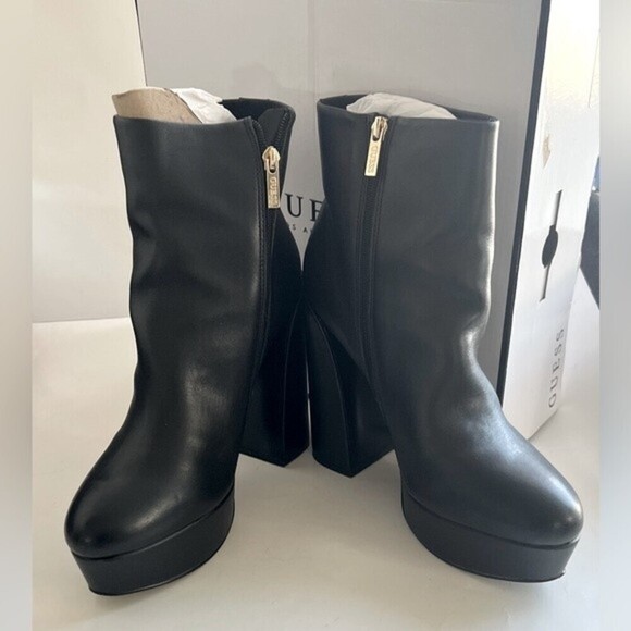 GUESS Women's Crafty 9.5M Heavy Platform Booties boots high heels,  club shoes - Picture 9 of 16